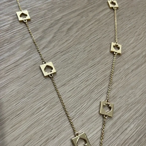 Kate Spade Gold Square Heart Necklace - Picture 2 of 7